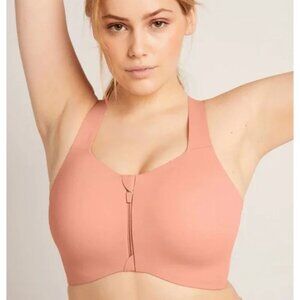NWT KNIX Front Zip Sports Bra Pink Ginger-sz 7 (US 36DD)